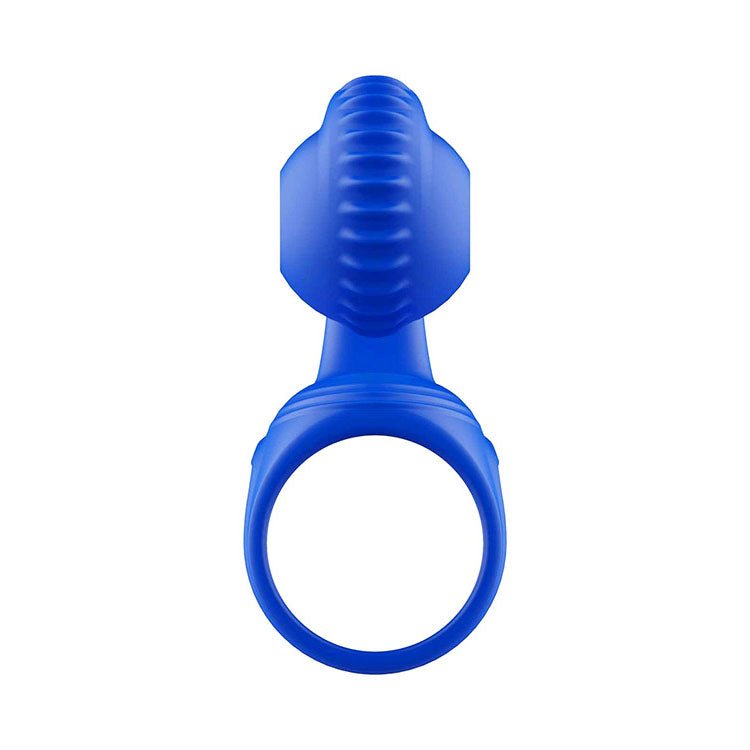 Adam & Eve ROCKIN & ROLLIN SNAIL - Blue Vibrating Couples Cock Ring Cage - COCK RINGS - Mr and Mrs D's