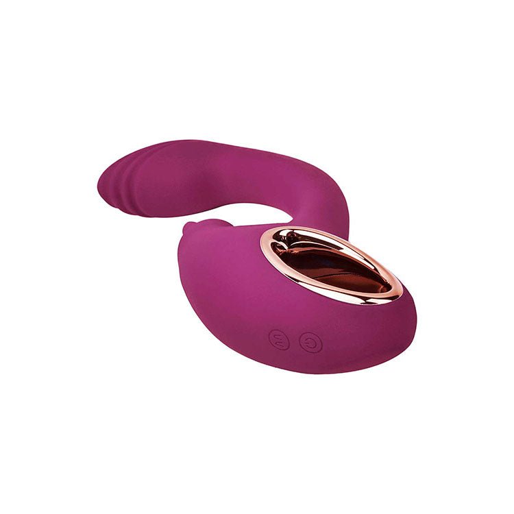 Adam & Eve ROSE GOLD CLIT TICKLER Rabbit Vibrator - Red 22 cm USB Rechargeable - VIBRATORS - Mr and Mrs D's