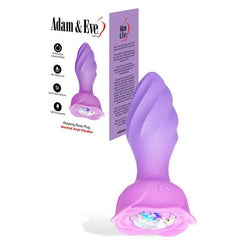 Adam & Eve ROTATING AND VIBRATING ROSE BUTT PLUG - Pink with Gem Base - Mr and Mrs D's