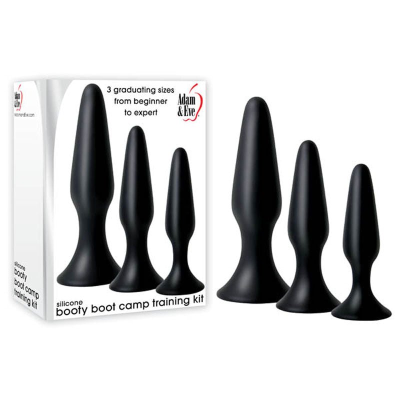 Adam & Eve Silicone Booty Boot Camp Butt Plug Training Kit - Mr and Mrs D's
