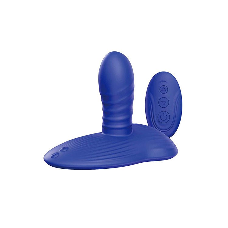 Adam & Eve THE MIDNGHT RIDER - Thrusting Vibrating Grinder with Remote Control - Blue - STIMULATORS - Mr and Mrs D's