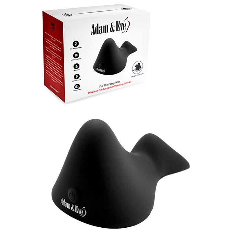 Adam & Eve THE RUMBLING RIDER - Black Rechargeable Vibrating Grinder Pad - STIMULATORS - Mr and Mrs D's