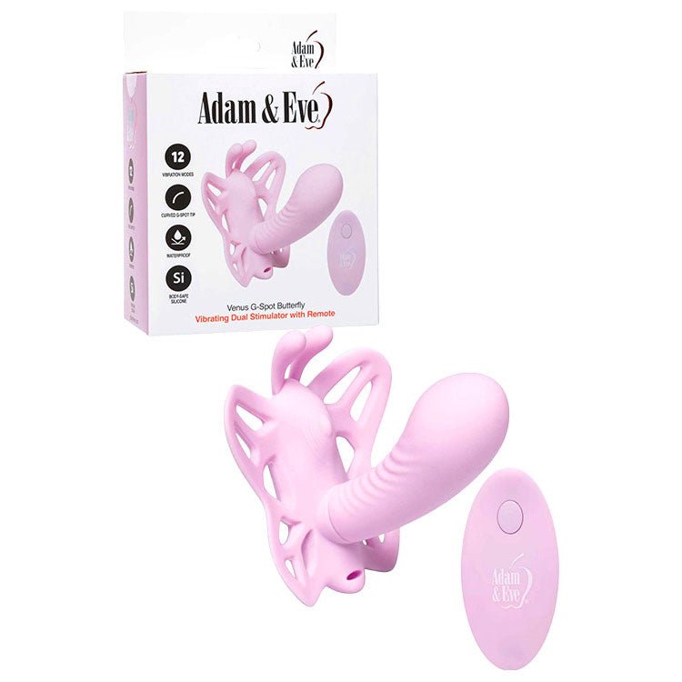 Adam & Eve VENUS G - SPOT BUTTERFLY - Pink USB Rechargeable Wearable Butterfly Vibrator with Remote - VIBRATORS - Mr and Mrs D's