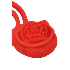 Adam & Eve VIBRATING ROSE DOUBLE ENHANCER - Red USB Rechargeable Cock & Balls Ring with Remote - COCK RINGS - Mr and Mrs D's