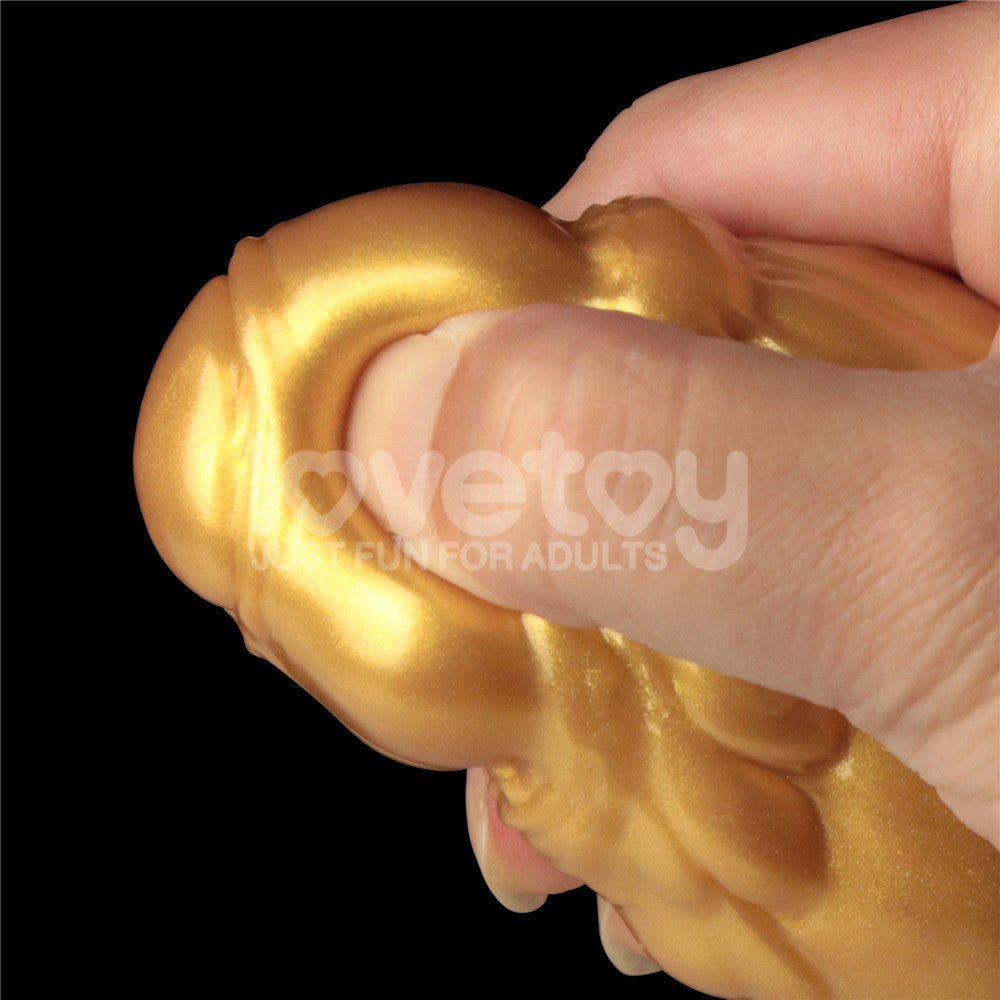 Aerosx 10 Inch Dual Density Inflatable Fantasy Dildo - Gold/Blue 33 cm - DONGS - Mr and Mrs D's