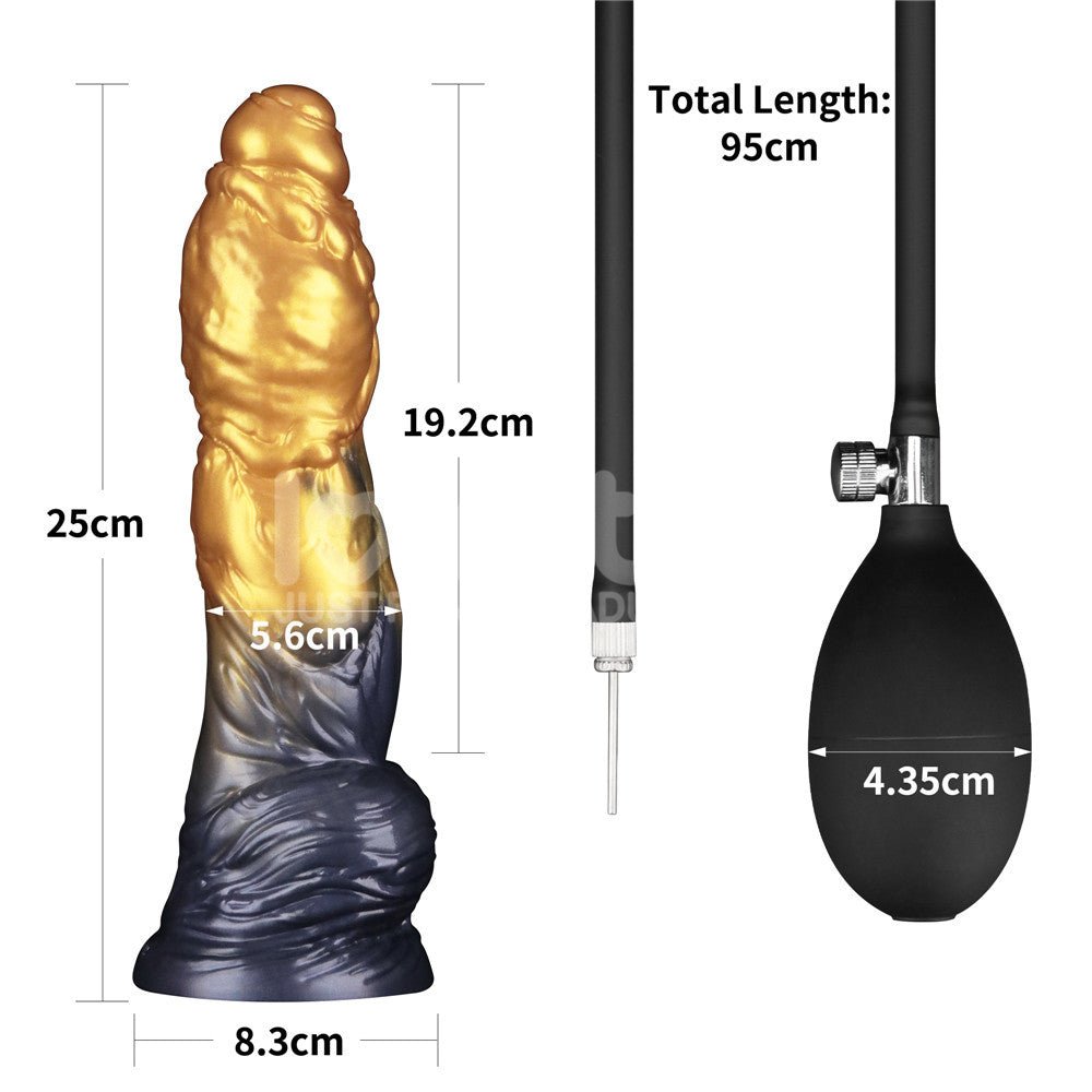 Aerosx 10 Inch Dual Density Inflatable Fantasy Dildo - Gold/Blue 33 cm - DONGS - Mr and Mrs D's