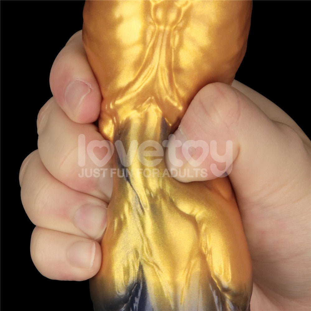 Aerosx 10 Inch Dual Density Inflatable Fantasy Dildo - Gold/Blue 33 cm - DONGS - Mr and Mrs D's