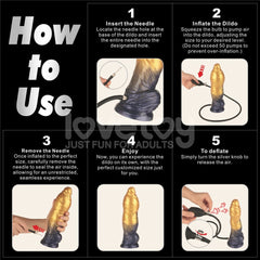 Aerosx 10 Inch Dual Density Inflatable Fantasy Dildo - Gold/Blue 33 cm - DONGS - Mr and Mrs D's