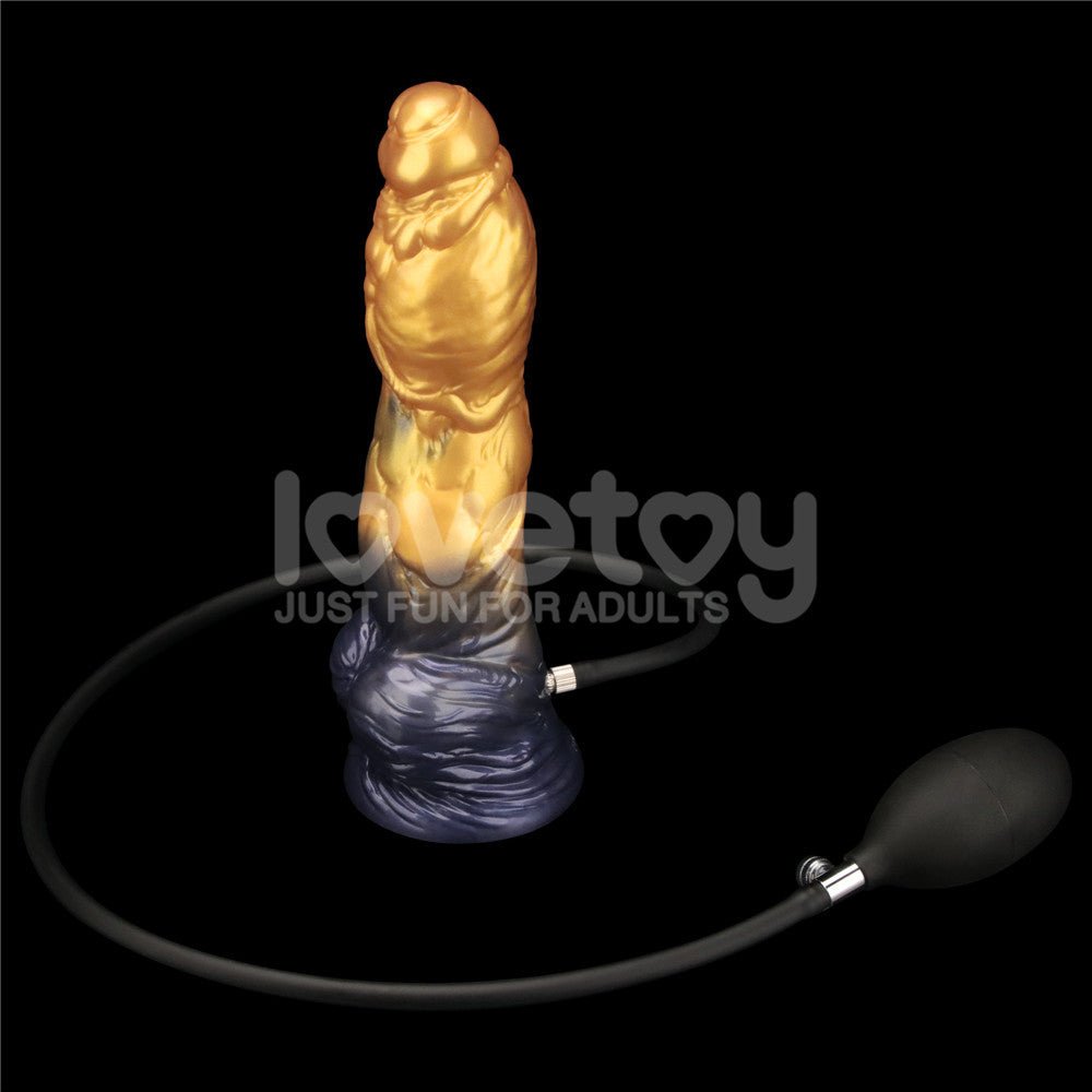 Aerosx 10 Inch Dual Density Inflatable Fantasy Dildo - Gold/Blue 33 cm - DONGS - Mr and Mrs D's