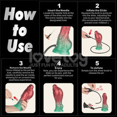 Aerosx 8 Inch Dual Density Inflatable Fantasy Dildo - Red/Green 28 cm - DONGS - Mr and Mrs D's