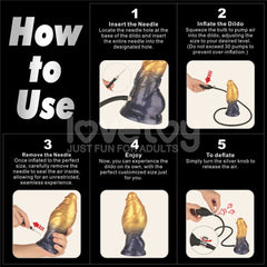 Aerosx Dual Density Inflatable Fantasy Dildo - Gold/Blue 24 cm/7.5 Inch - DONGS - Mr and Mrs D's