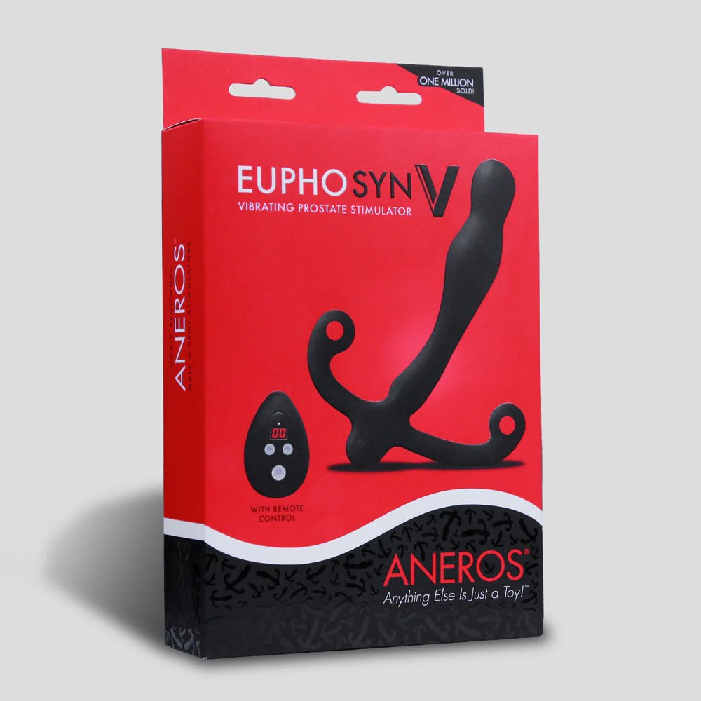 Aneros Eupho Syn V Vibrating Prostate Massager with Remote - Black USB Rechargeable - Mr and Mrs D's