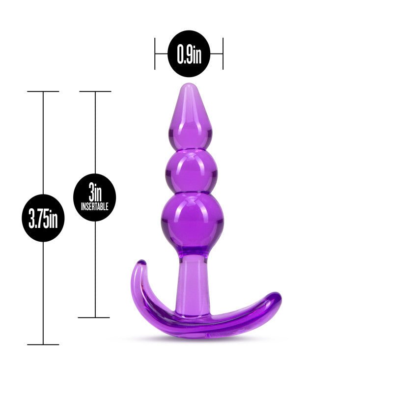 B Yours Triple Bead Anal Plug - Purple 9.5 cm Butt Plug - ANAL TOYS - Mr and Mrs D's