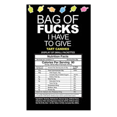 Bag Of Fucks I Have To Give - Display - Fruit Flavoured Lollies - Counter Display of 100 Mini Packs - Mr and Mrs D's