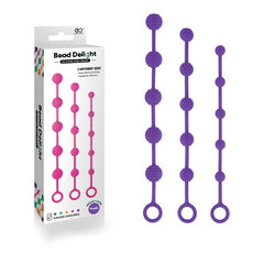 Bead Delight Silicone Anal Beads - Purple - Purple Anal Beads - Set of 3 Sizes - Mr and Mrs D's