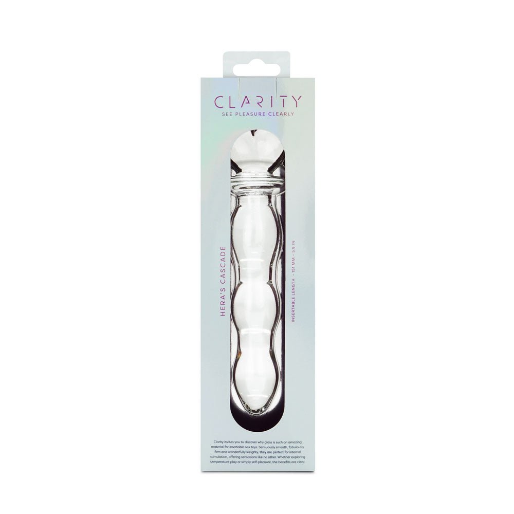 Clarity - Hera's Cascade - Clear 15 cm Glass Dildo - GLASS TOYS - Mr and Mrs D's