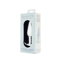 Clarity - Utopian Floret - Clear 11 cm Glass Butt Plug - GLASS TOYS - Mr and Mrs D's
