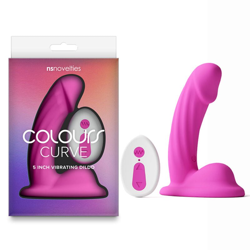 Colours Curve - Vibrating 5'' Dildo - Pink - Pink 12.6 cm USB Rechargeable Vibrating Dildo with Wireless Remote - DONGS - Mr and Mrs D's