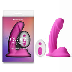 Colours Curve - Vibrating 5'' Dildo - Pink - Pink 12.6 cm USB Rechargeable Vibrating Dildo with Wireless Remote - DONGS - Mr and Mrs D's