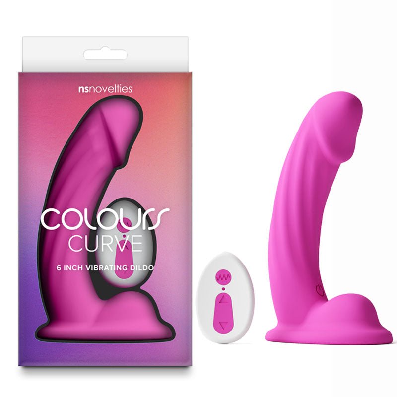 Colours Curve - Vibrating 6'' Dildo - Pink - Pink 16.4 cm USB Rechargeable Vibrating Dildo with Wireless Remote - DONGS - Mr and Mrs D's