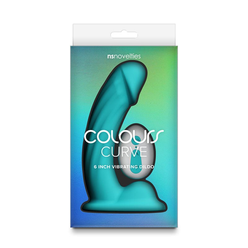 Colours Curve - Vibrating 6'' Dildo - Teal - Teal 16.4 cm USB Rechargeable Vibrating Dildo with Wireless Remote - DONGS - Mr and Mrs D's