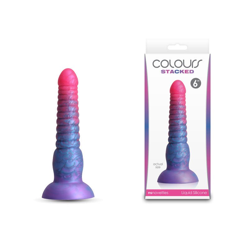 Colours Stacked - 6'' Dildo - Pink/Blue - Pink/Blue 16 cm Fantasy Dildo - Mr and Mrs D's