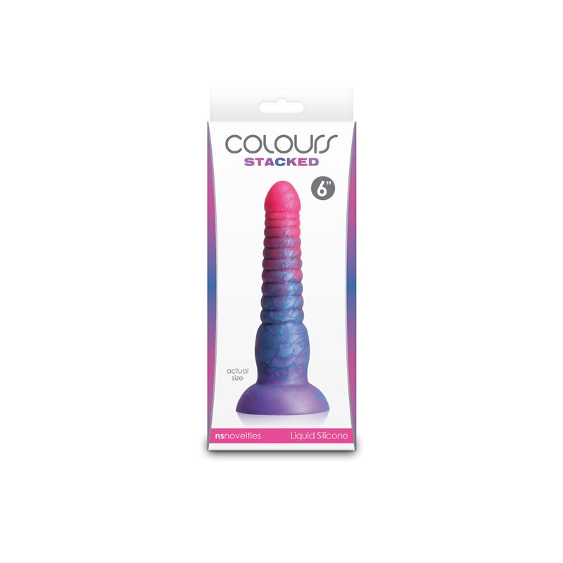 Colours Stacked - 6'' Dildo - Pink/Blue - Pink/Blue 16 cm Fantasy Dildo - DONGS - Mr and Mrs D's