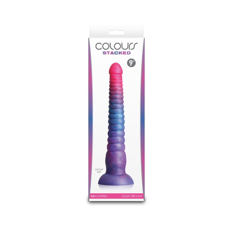 Colours Stacked - 9'' Dildo - Pink/Blue - Pink/Blue 23 cm Fantasy Dildo - Mr and Mrs D's