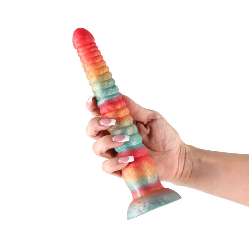 Colours Stacked - 9'' Dildo - Red/Gold - Red/Gold 23 cm Fantasy Dildo - Mr and Mrs D's
