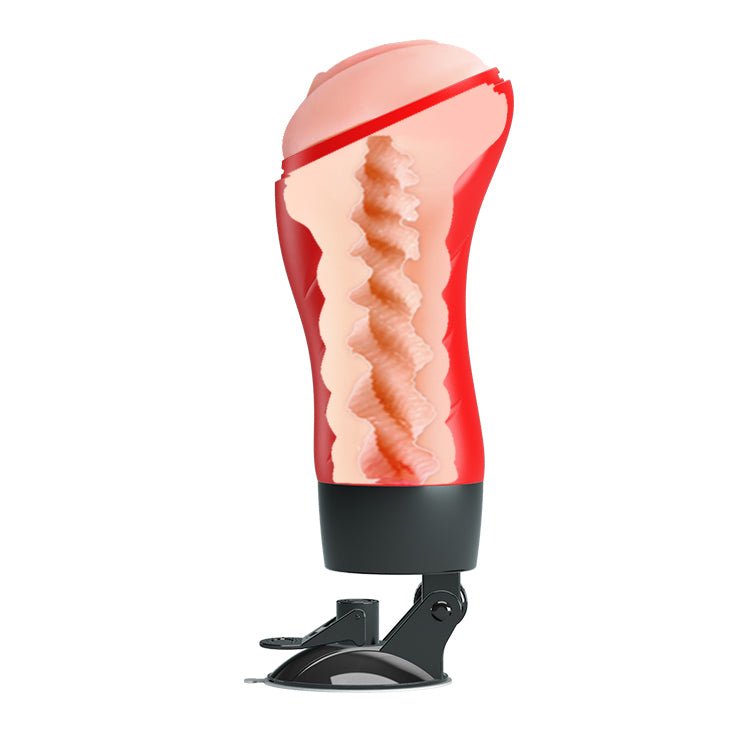 CRAZY BULL DELIA Vibrating Stroker - Flesh Vibrating Vagina Stroker with Suction Base - Mr and Mrs D's