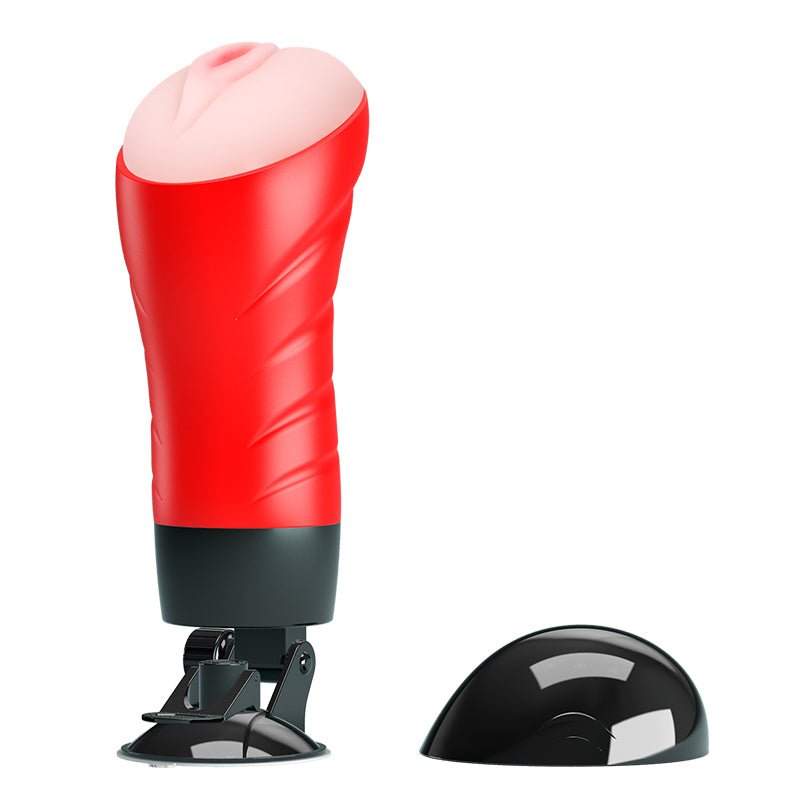 CRAZY BULL DELIA Vibrating Stroker - Flesh Vibrating Vagina Stroker with Suction Base - Mr and Mrs D's