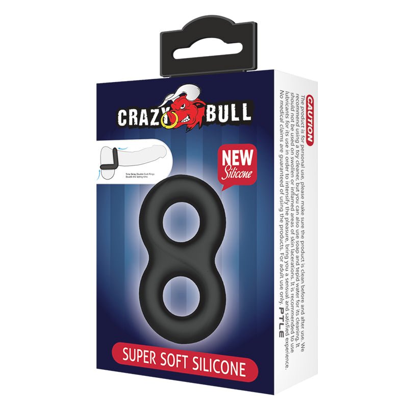 CRAZY BULL Double Donut Cock & Ball Ring - Black Cock & Ball Ring - Mr and Mrs D's