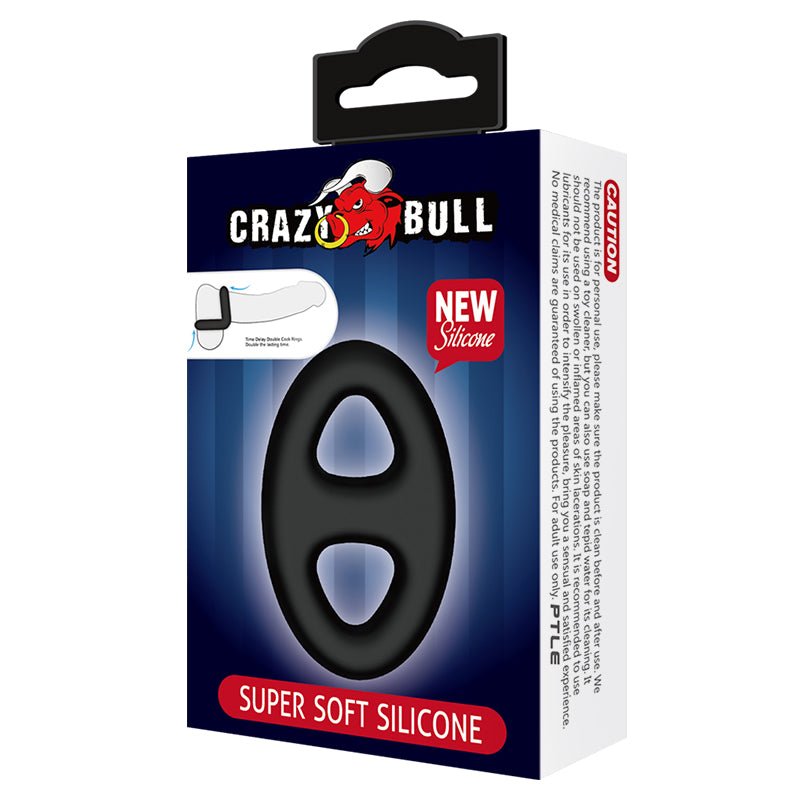 CRAZY BULL Oval Cock & Ball Ring - Black Cock & Ball Ring - Mr and Mrs D's