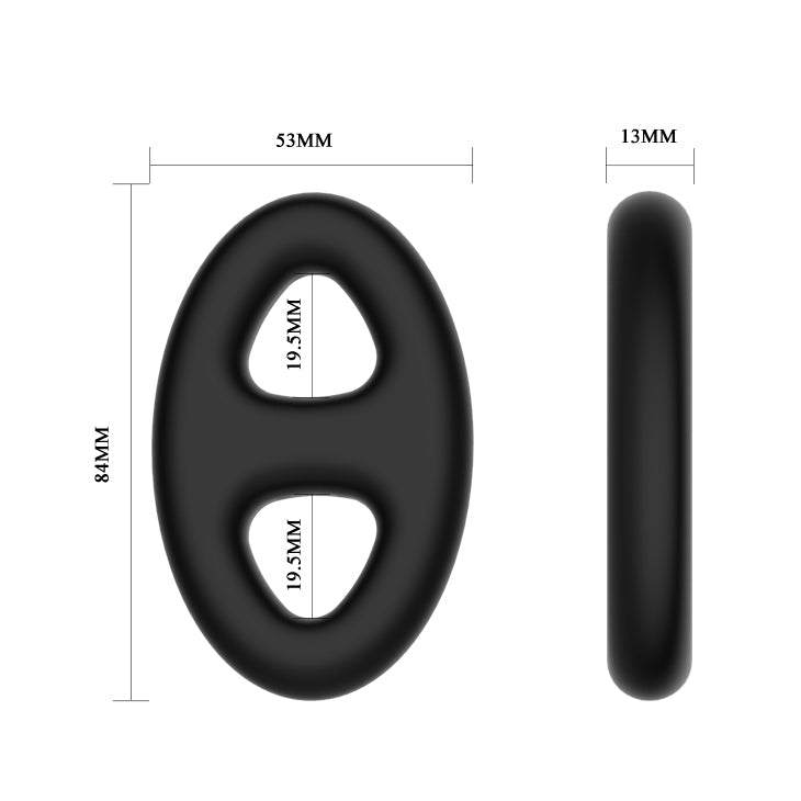 CRAZY BULL Oval Cock & Ball Ring - Black Cock & Ball Ring - Mr and Mrs D's