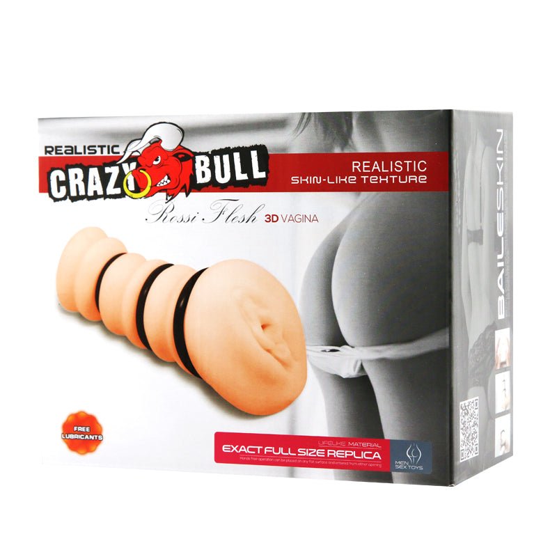 CRAZY BULL ROSSI Vagina Stroker - Flesh Vagina Stroker with Tightening Rings - Mr and Mrs D's