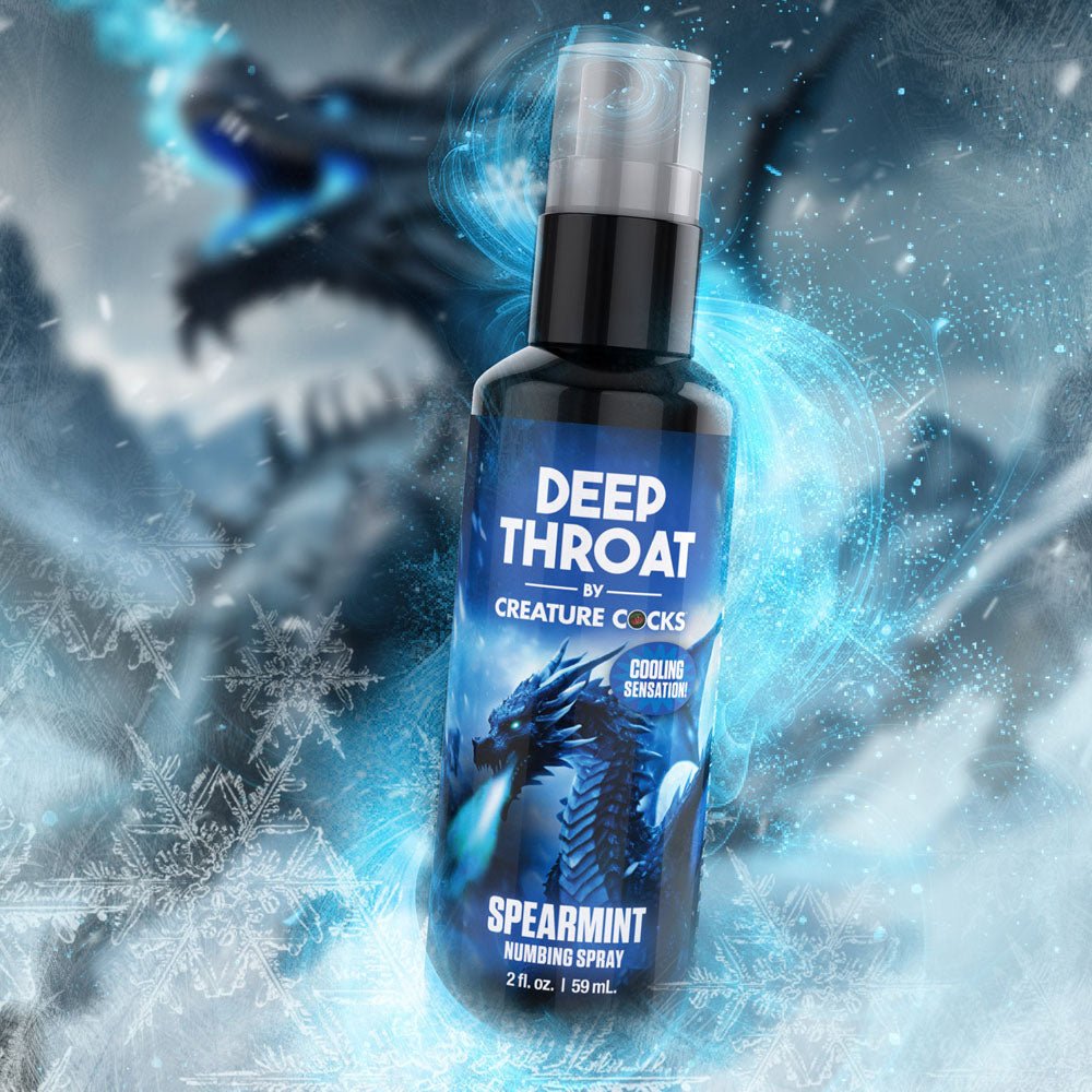 Creature Cocks Deep Throat Spray - Spearmint - Spearmint Flavoured Numbing Spray - 59 ml Spray - ENHANCERS - Mr and Mrs D's