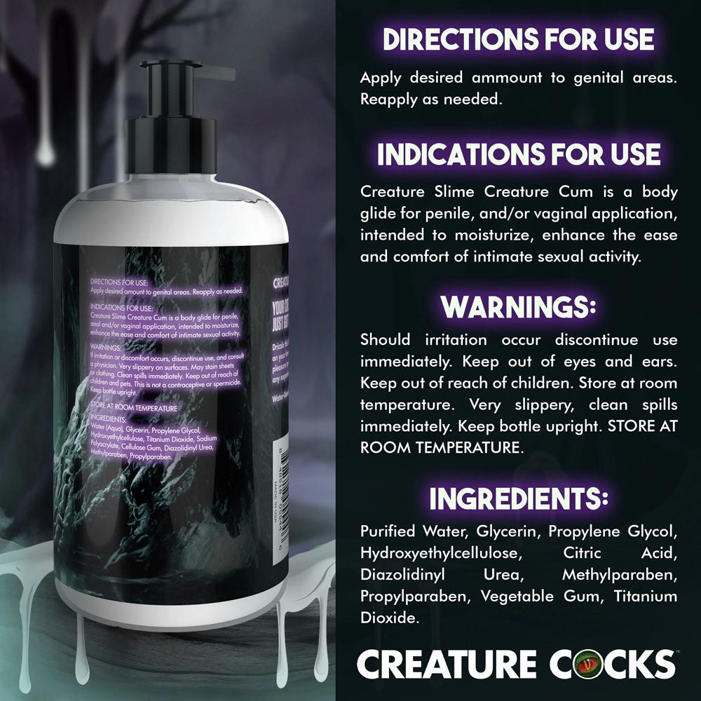 Creature Slime by Creature Cocks Cum Lubricant - 473 ml Pump Bottle - LOTIONS & LUBES - Mr and Mrs D's