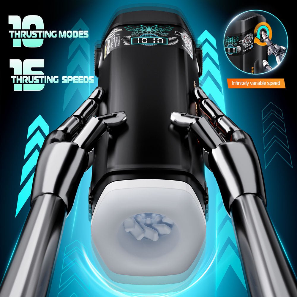 CyberSkin B - Titan - Black USB Rechargeable Thrusting & Vibrating Auto Masturbator with Heater - Mr and Mrs D's