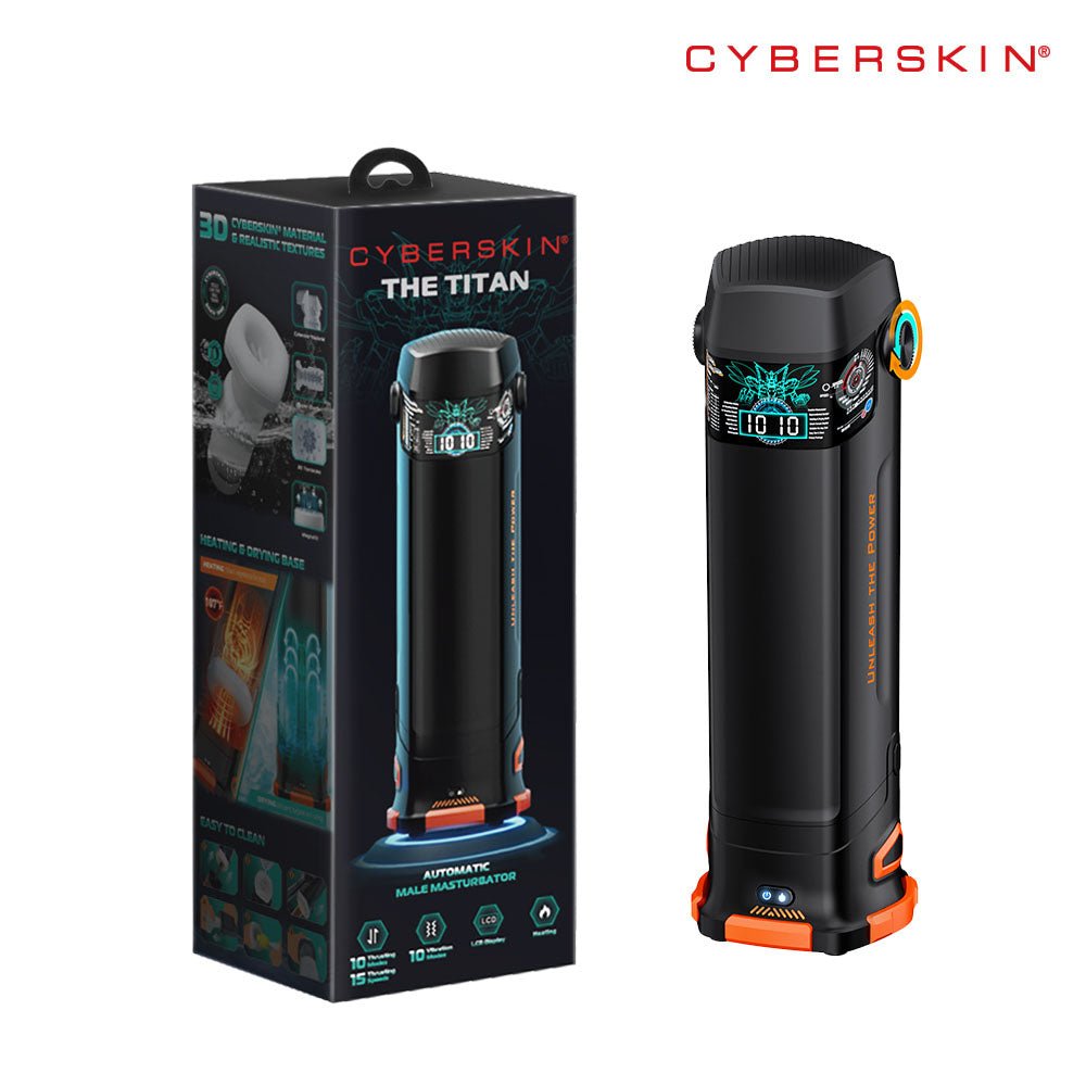 CyberSkin B - Titan - Black USB Rechargeable Thrusting & Vibrating Auto Masturbator with Heater - Mr and Mrs D's
