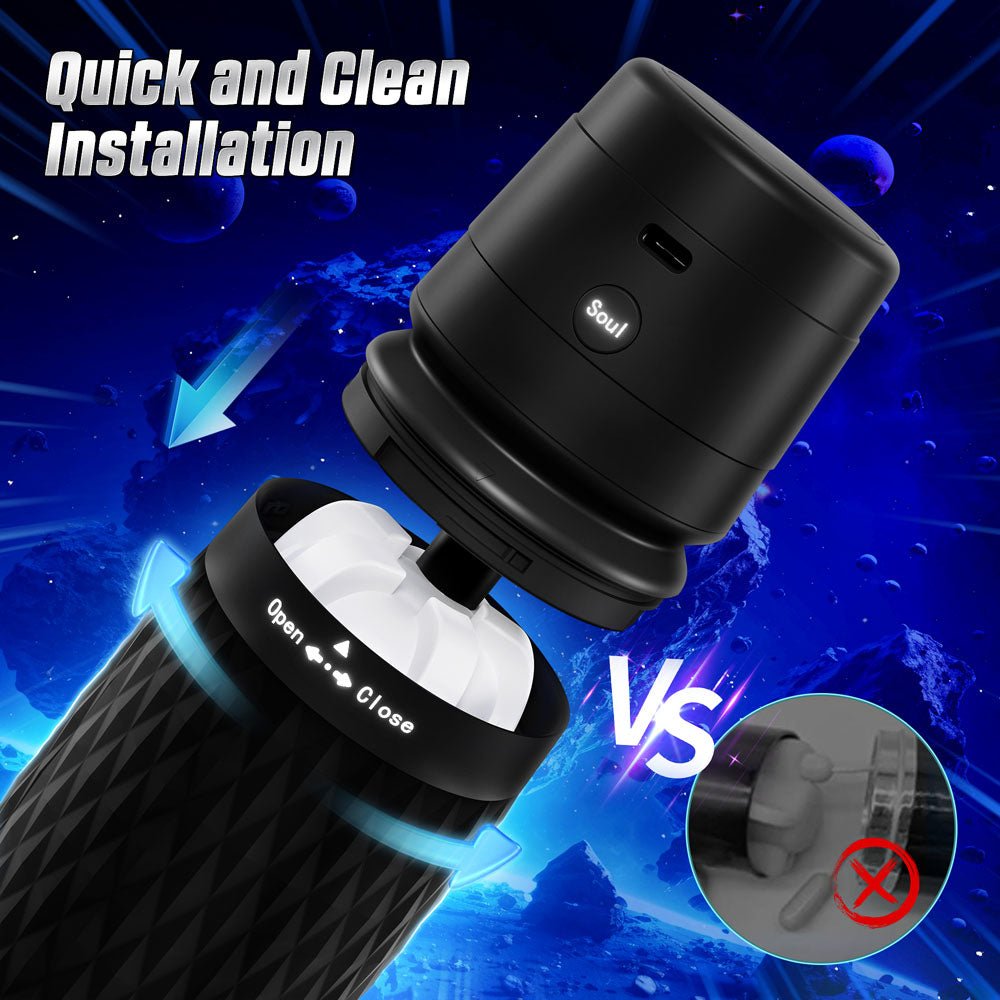 CyberSkin B - Warrior - Black USB Rechargeable Sucking & Vibrating Auto Masturbator - MASTURBATORS - Mr and Mrs D's