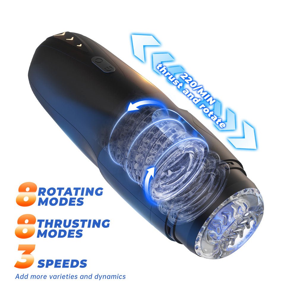 CyberSkin Galaxy Voy - USB Rechargeable Thrusting & Rotating Auto Masturbator with Heater - Mr and Mrs D's