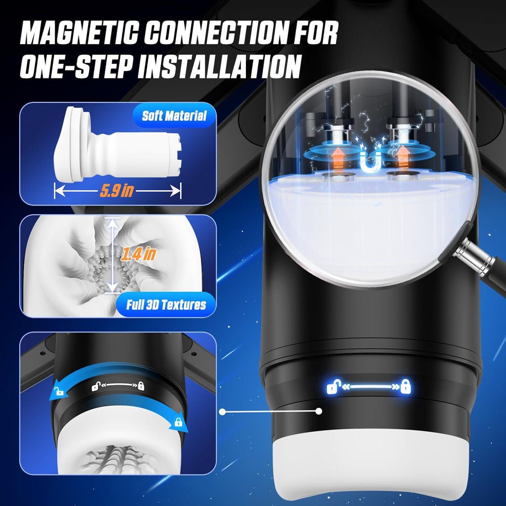 CyberSkin The Wing - Black USB Rechargeable Thrusting & Massaging Auto Masturbator with Heater - MASTURBATORS - Mr and Mrs D's