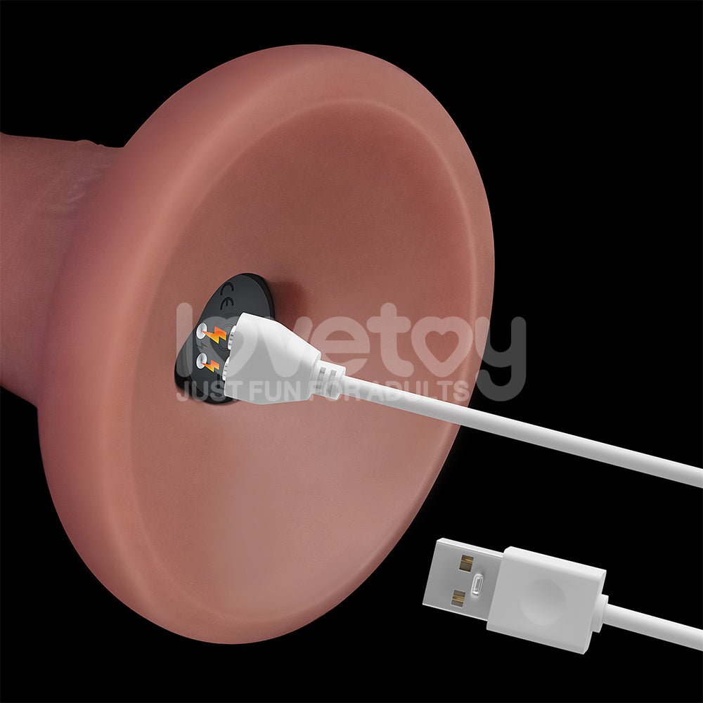 Dual Density Power Cock Vibrating Dong - 6 Inch Flesh 16 cm USB Rechargeable - DONGS - Mr and Mrs D's