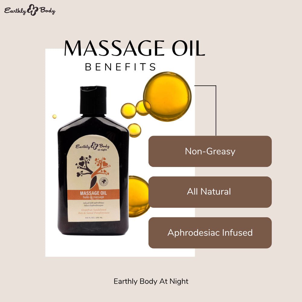 EB Hemp Seed Massage Oil Grapefruit Sandalwood Scented - 250 ml Bottle - LOTIONS & LUBES - Mr and Mrs D's
