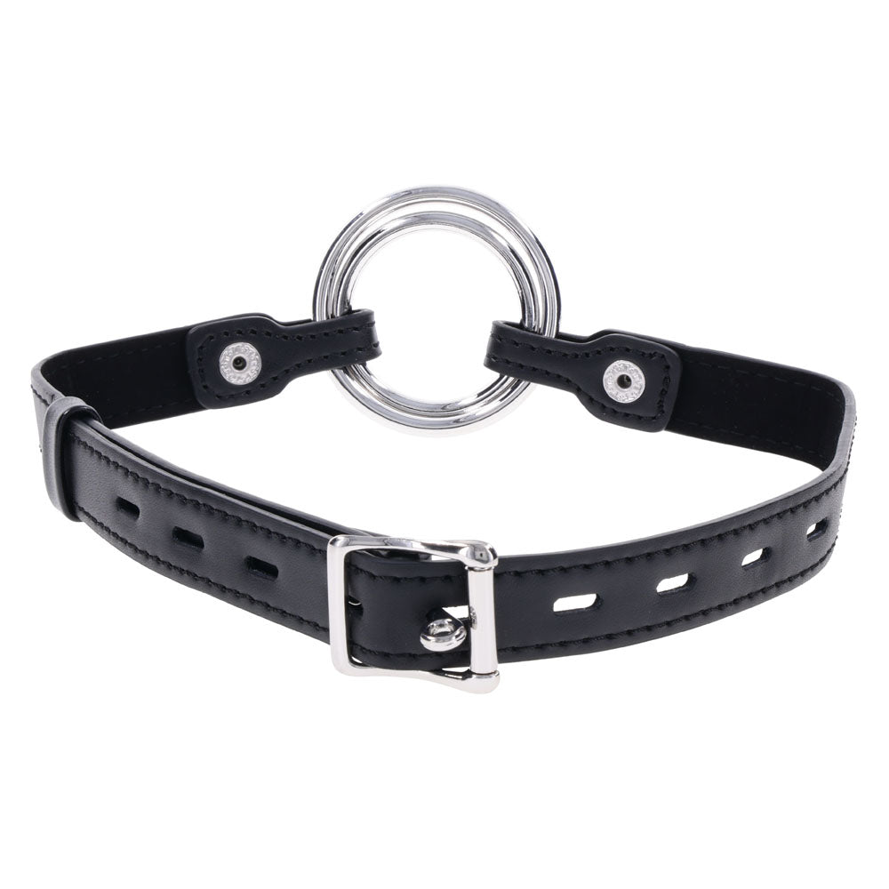 EDGE Interchangeable Ring Gag - Black Mouth Gag Restraint with 2 Interchangeable Pieces - BONDAGE - TOYS - Mr and Mrs D's