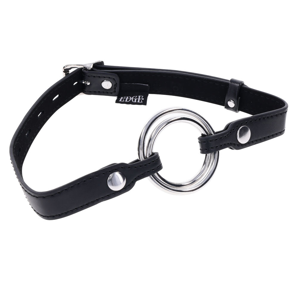 EDGE Interchangeable Ring Gag - Black Mouth Gag Restraint with 2 Interchangeable Pieces - BONDAGE - TOYS - Mr and Mrs D's