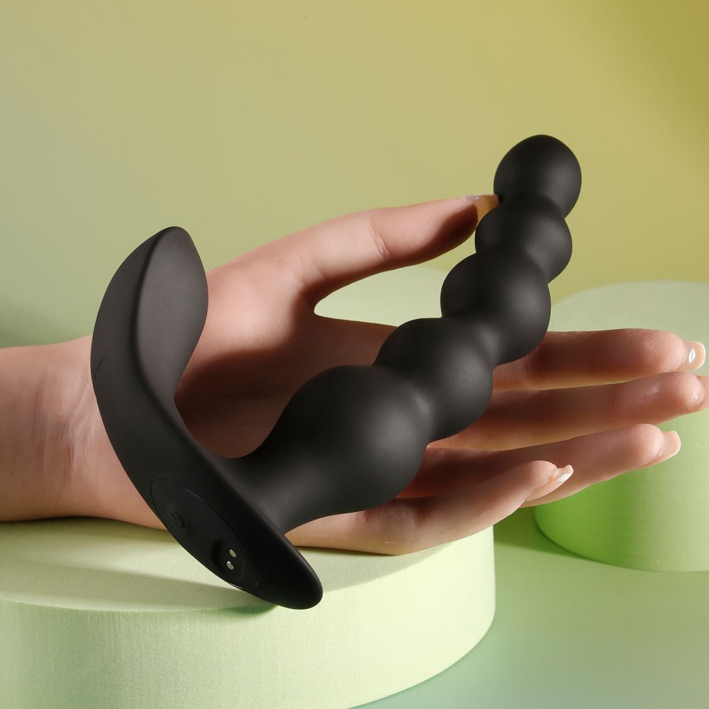 Evolved BEAD ME UP - Black 16.8 cm USB Rechargeable Vibrating Anal Beads with Wireless Remote - ANAL TOYS - Mr and Mrs D's