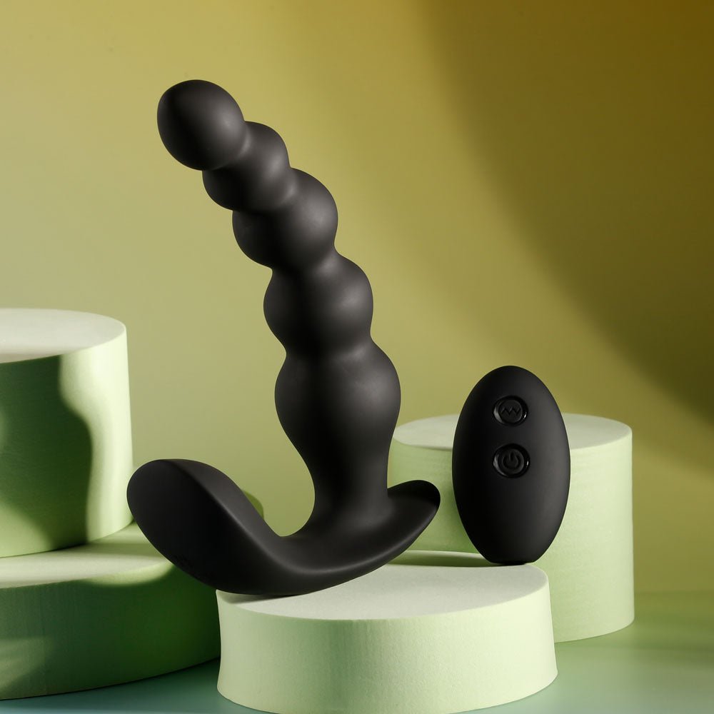 Evolved BEAD ME UP - Black 16.8 cm USB Rechargeable Vibrating Anal Beads with Wireless Remote - ANAL TOYS - Mr and Mrs D's