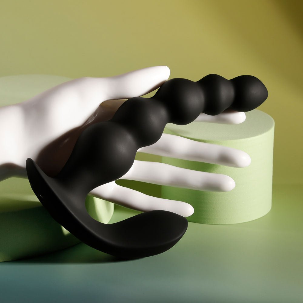 Evolved BEAD ME UP - Black 16.8 cm USB Rechargeable Vibrating Anal Beads with Wireless Remote - ANAL TOYS - Mr and Mrs D's