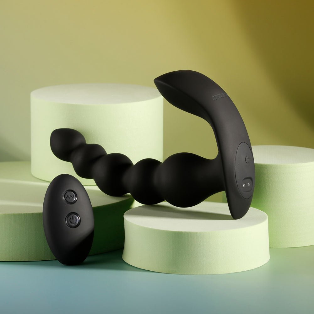 Evolved BEAD ME UP - Black 16.8 cm USB Rechargeable Vibrating Anal Beads with Wireless Remote - ANAL TOYS - Mr and Mrs D's